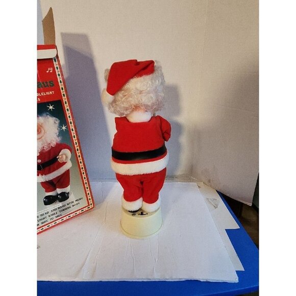 Vintage Battery Operated Happy Christmas Santa Claus Lighted Motion Musical 15" - Picture 9 of 9